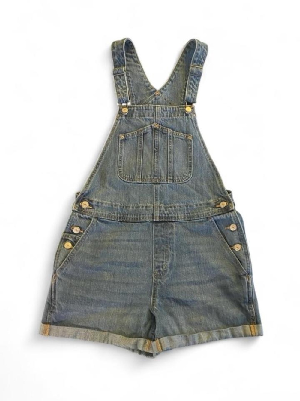 Blue denim overalls